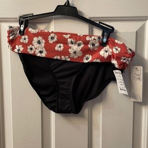 NWTs bikinis bottoms black flowered Anne Cole XL